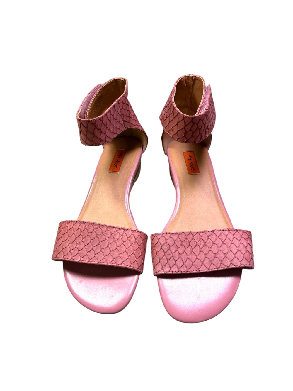 Miz Mooz Pink Leather Ankle-Strap Sandals 7.5
